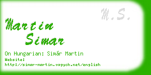 martin simar business card
